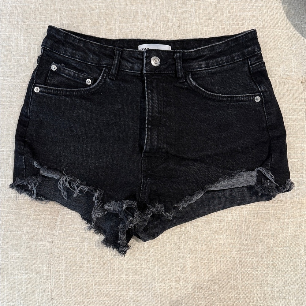 Zara Charcoal Denim Shorts